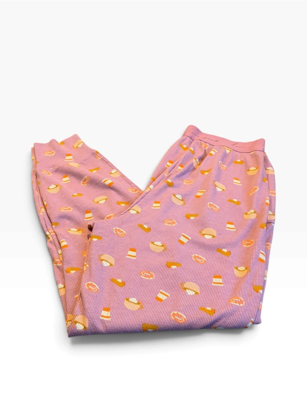 PINK pumpkin spice pajama pants